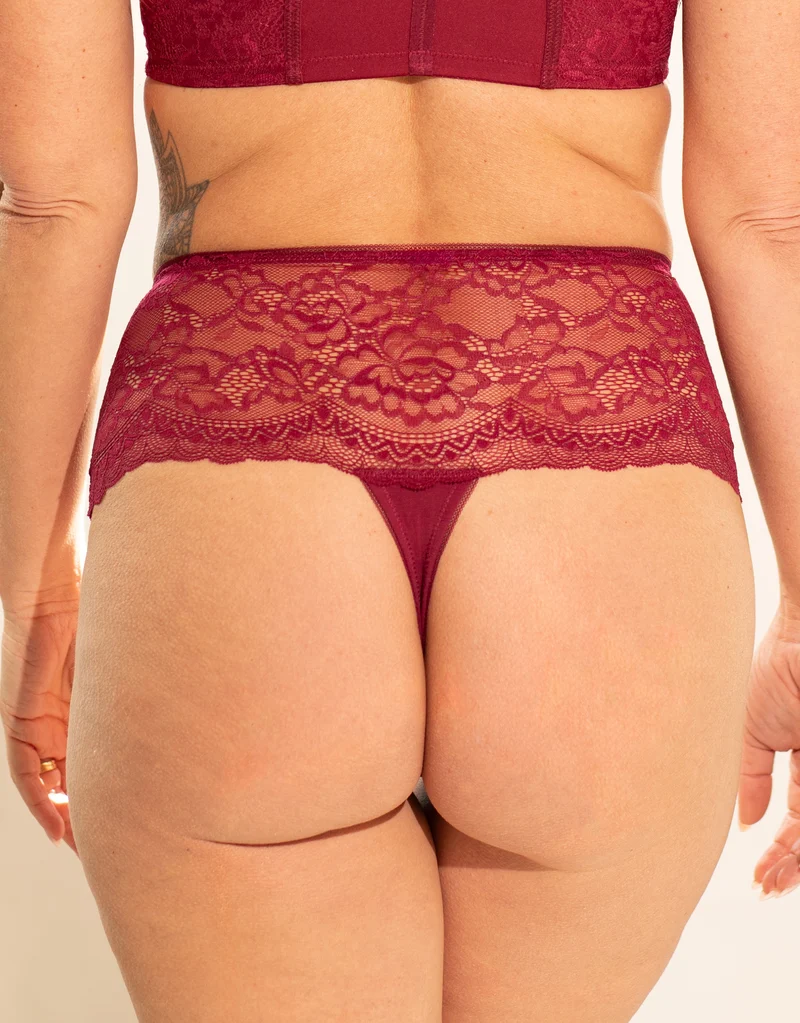 High-String Lace Basic Bordeaux