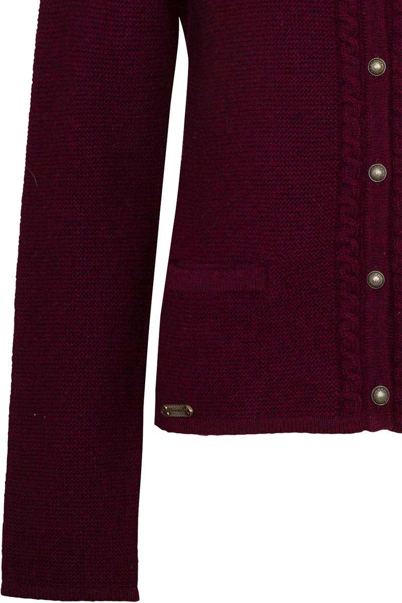 Damen Trachten Strickjacke mit Wolle - bordeaux
