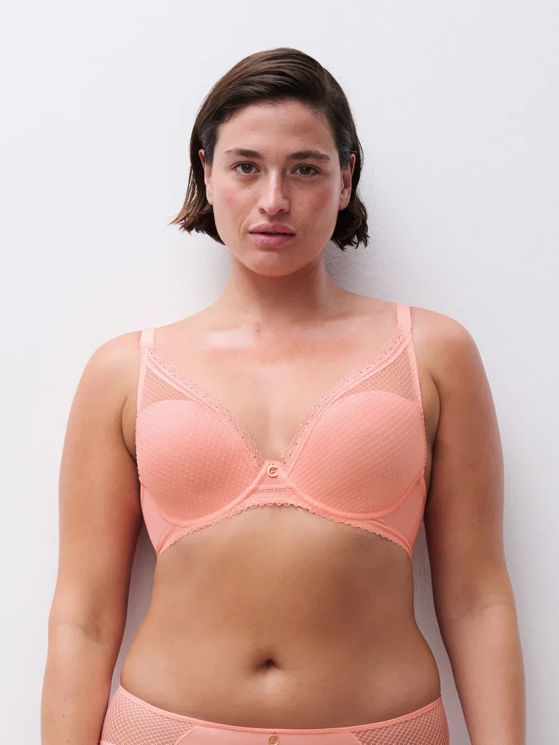 Chantelle – Romance Plunge T-Shirt-BH, Fluorrosa