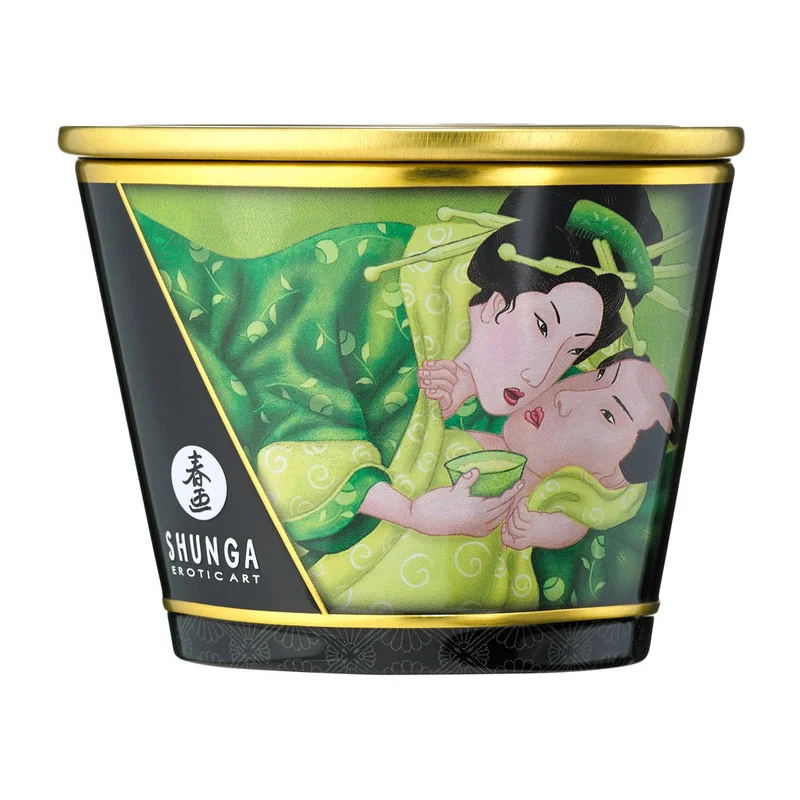 Massage-Kerze mit Grüntee-Duft schmilzt zu Massageöl - 170ml