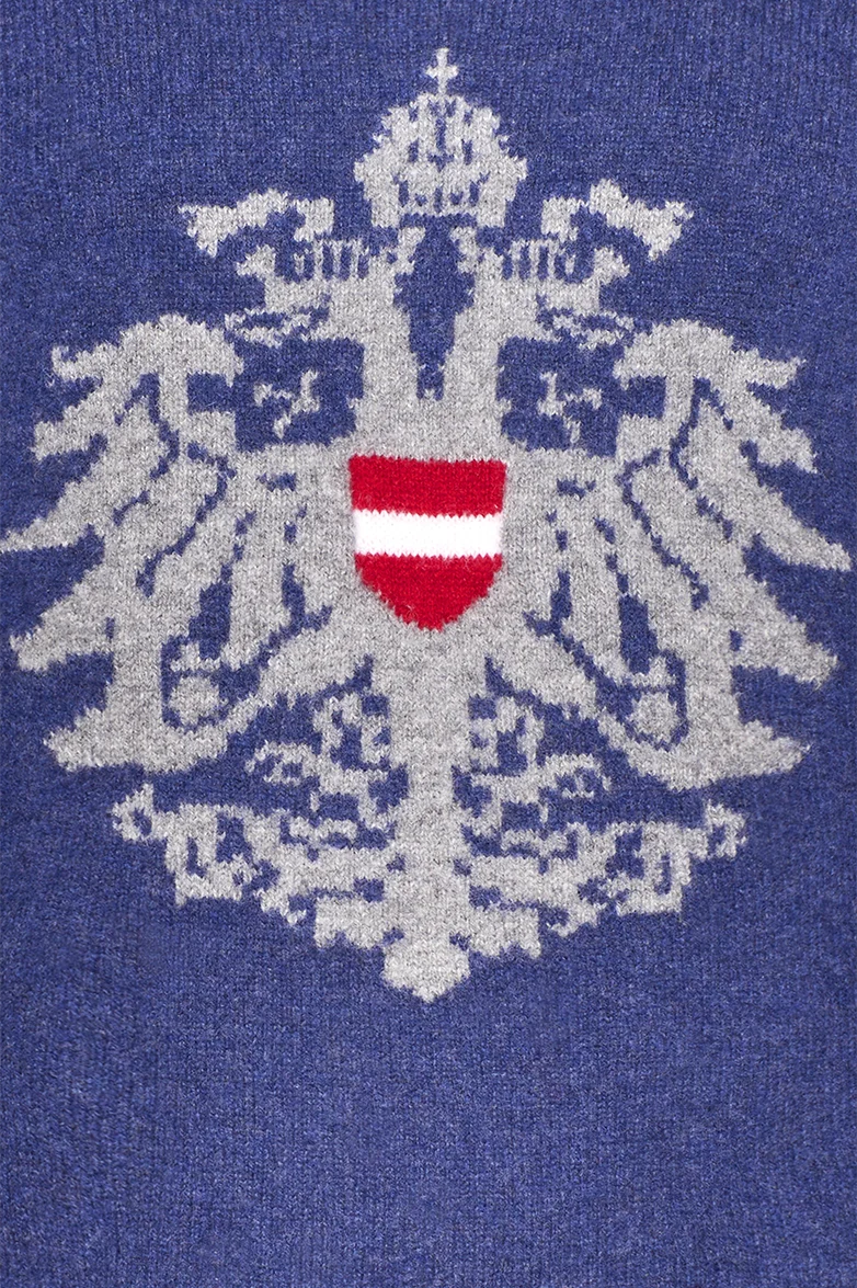 Strickpullover mit Doppeladler-Intarsie