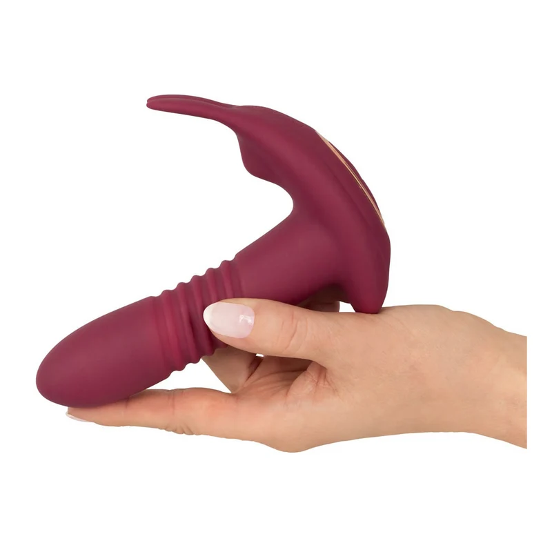Stoßvibrator kombiniert mit Klitorisvibrator und 5 Meter Fernbedienung