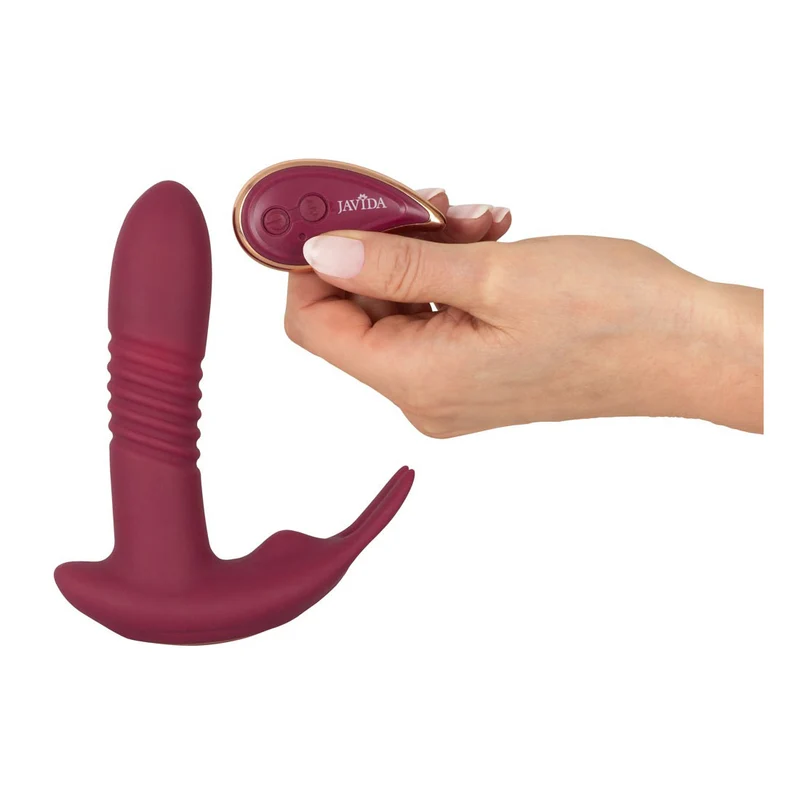 Stoßvibrator kombiniert mit Klitorisvibrator und 5 Meter Fernbedienung
