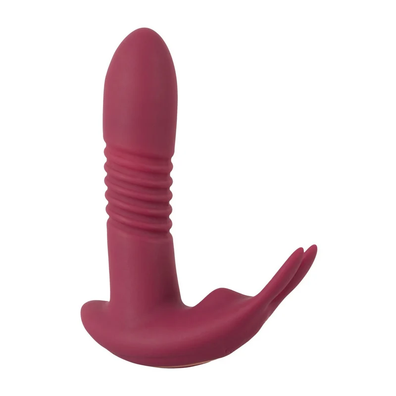 Stoßvibrator kombiniert mit Klitorisvibrator und 5 Meter Fernbedienung