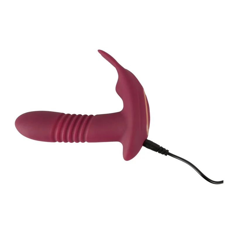 Stoßvibrator kombiniert mit Klitorisvibrator und 5 Meter Fernbedienung