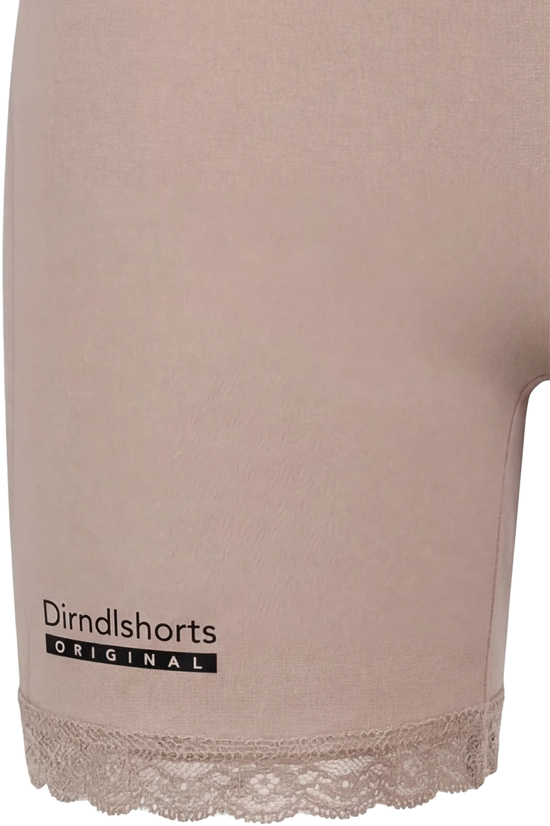 Damen Dirndlshorts atmungsaktiv mit Spitze - taupe