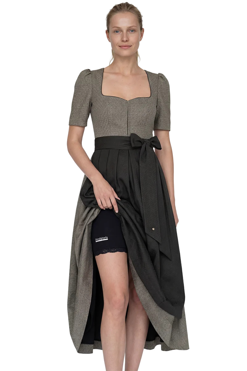 Damen Dirndlshorts atmungsaktiv mit Spitze - pure black