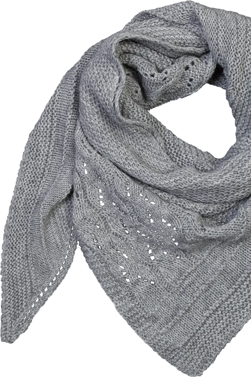 Damen Stricktuch mit Zopfmuster - grau