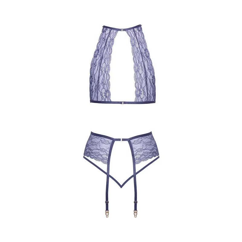 Elegantes Straps-Set S-XL mit Spitze in zartem Lavendel "Carletta"