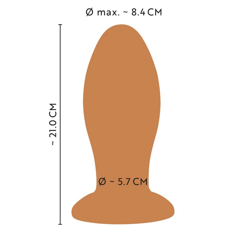 XXL Analplug mit Saugfuß nahtlos aus porenfreiem Silikon - 21cm