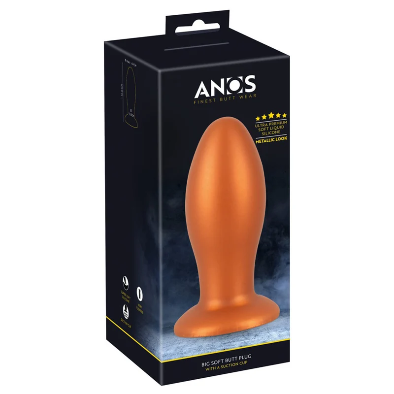 XL Analplug mit Saugfuß nahtlos aus porenfreiem Silikon - 16cm