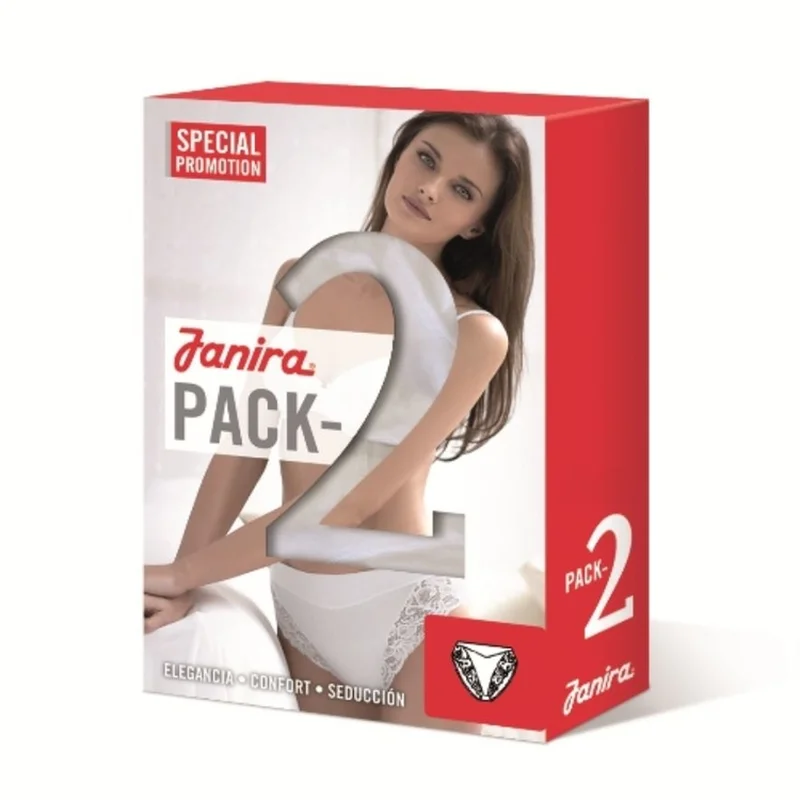 Janira - Esencial High Brief 2er-Pack Schwarz