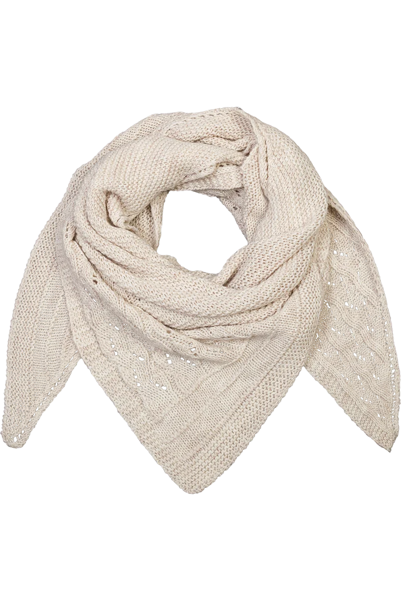 Damen Stricktuch mit Zopfmuster - natur
