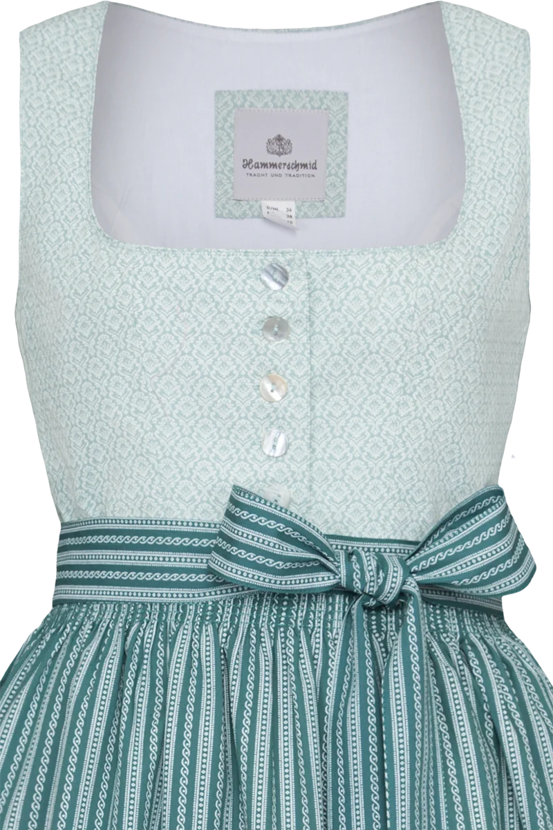 Dirndl aus reiner Baumwolle in Midilänge 70cm - türkis