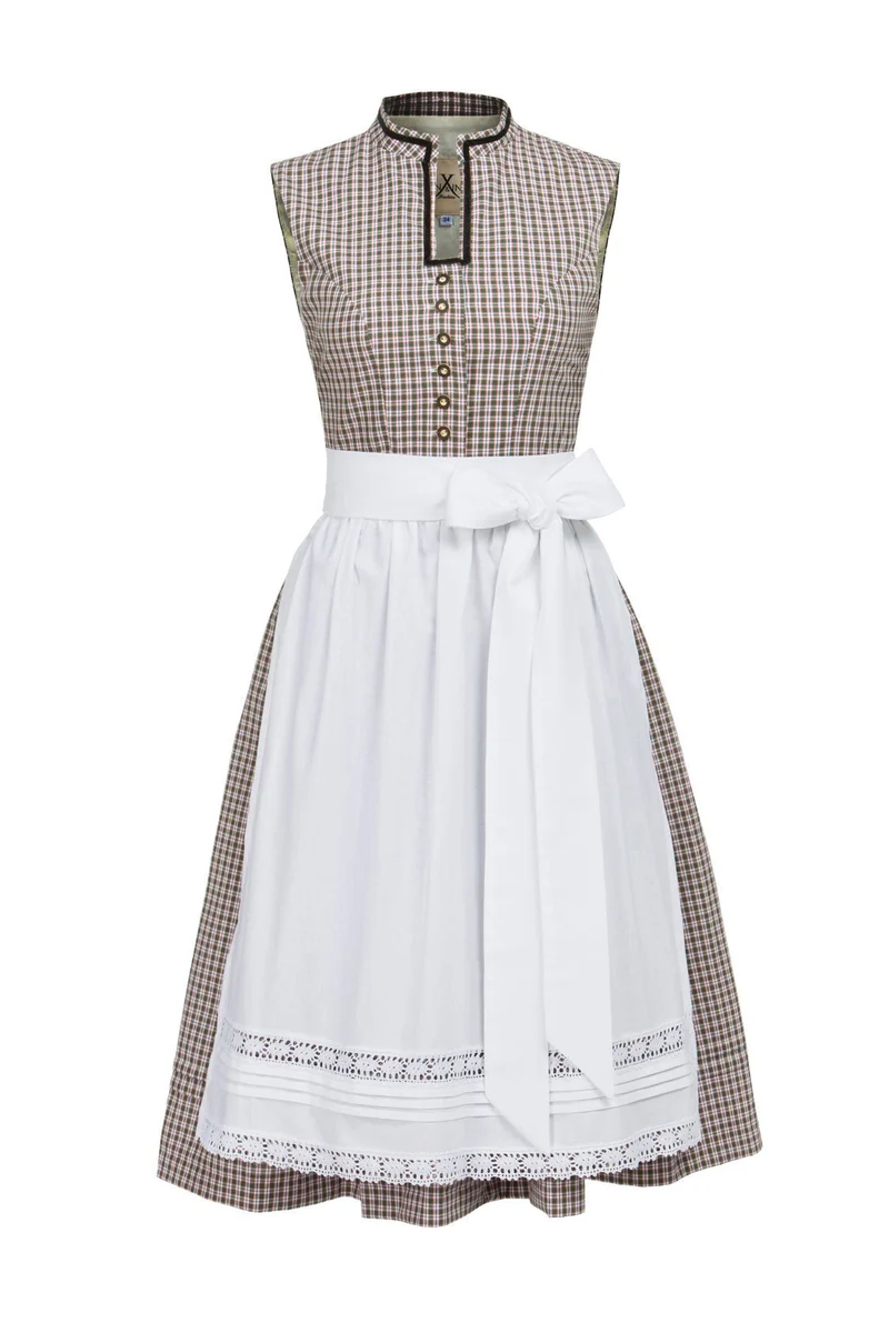 BW DIRNDL VINTAGE KARO STEHKRAGEN GRÜN