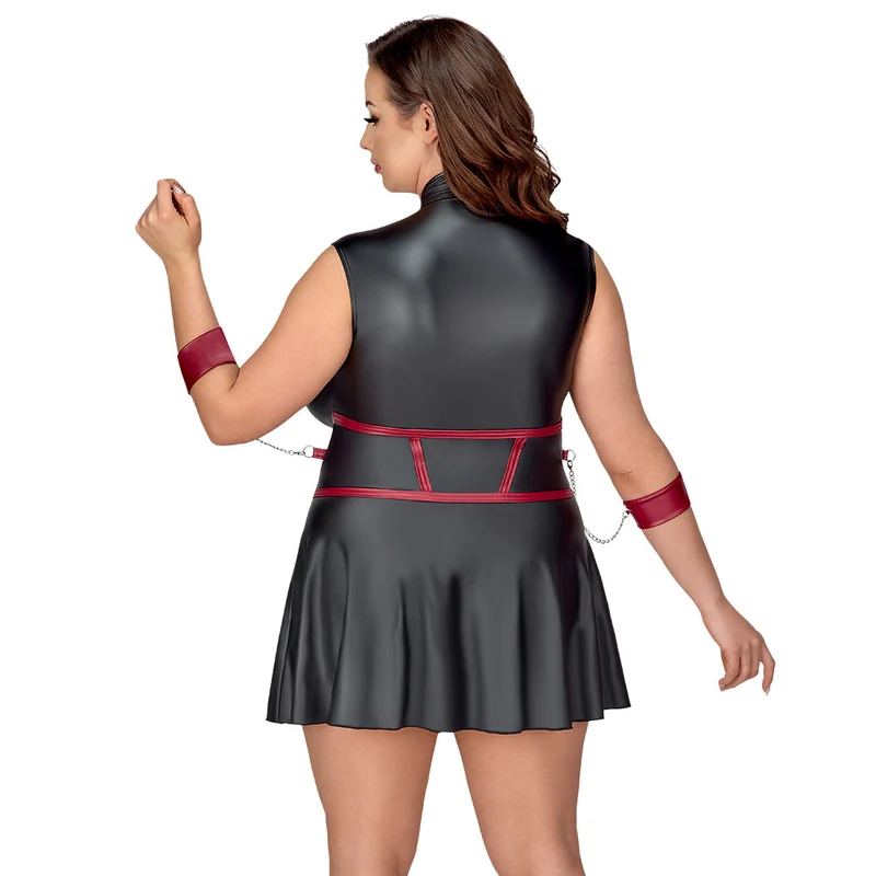 Minikleid mit Reißverschluss + 2 Fesseln und Augenmaske "Alexia"