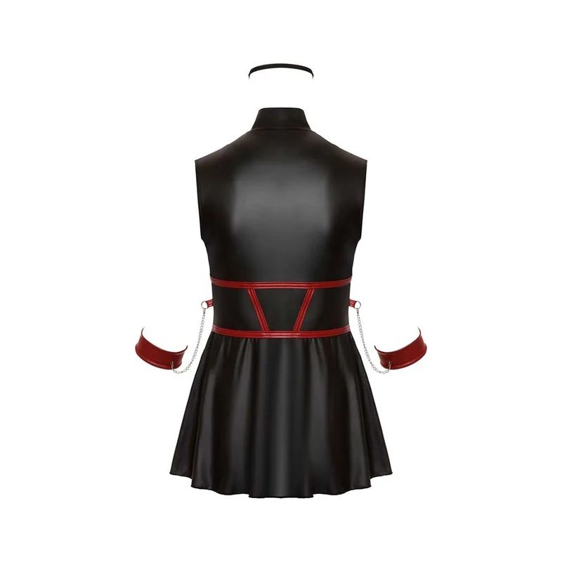 Minikleid mit Reißverschluss + 2 Fesseln und Augenmaske "Alexia"