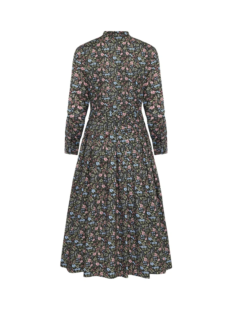 Stehkragenkleid aus Blumendruck