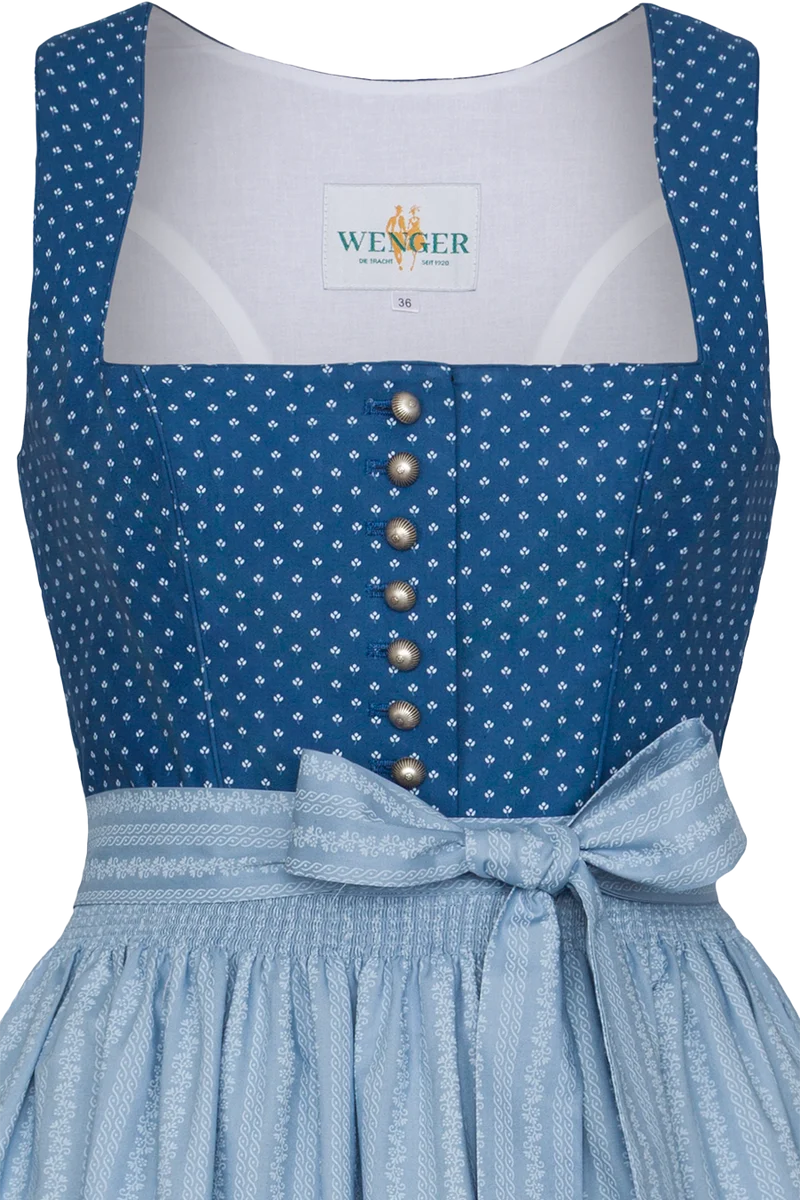 Langes Dirndl aus reiner Baumwolle - jeans