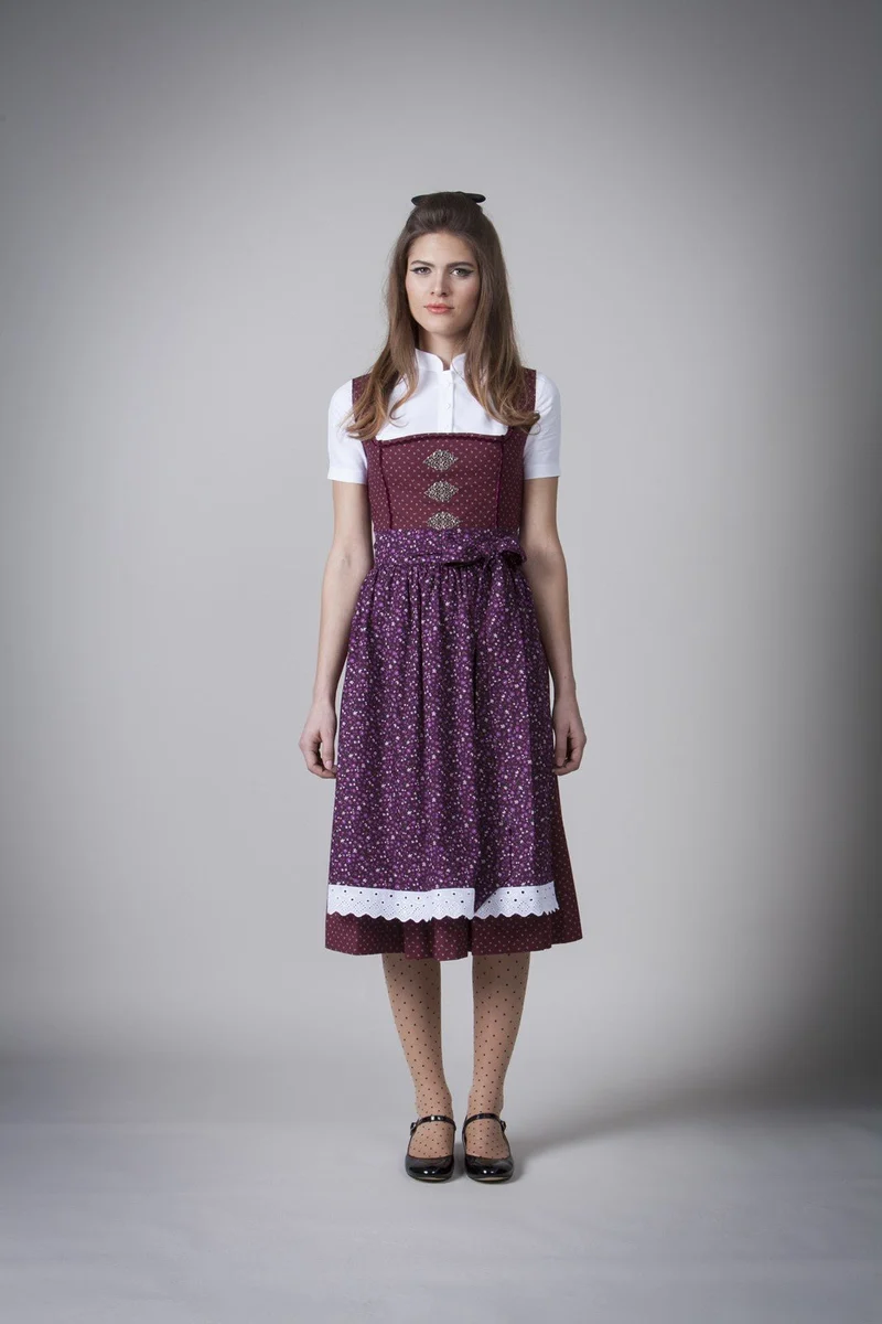 BW DIRNDL VINTAGE FLOWERS PFLAUME