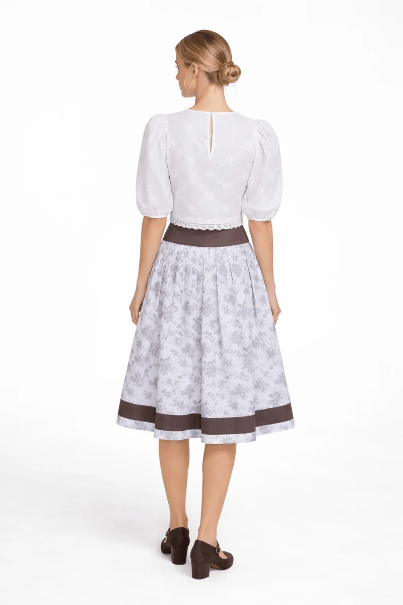 Passenrock mit floralem Muster und Corddetail