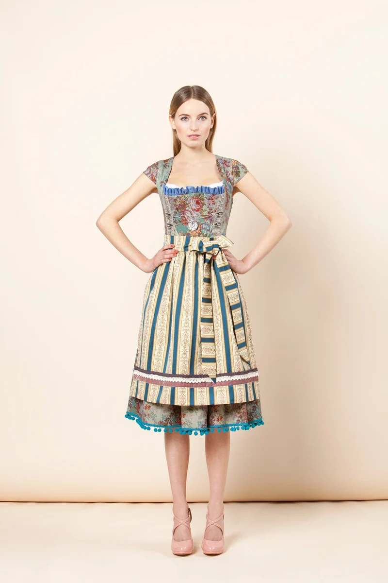 DIRNDL VINTAGE GOBELIN STRETCH AQUA