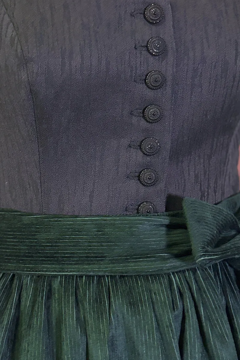 Almliebe Ärmeldirndl Rosmarie schwarz/grün