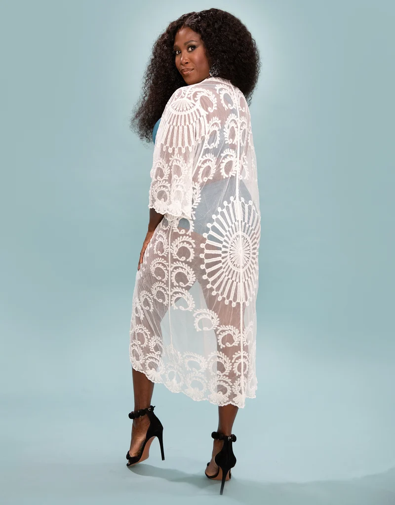 Beach-Kimono Mambo Long Ivory