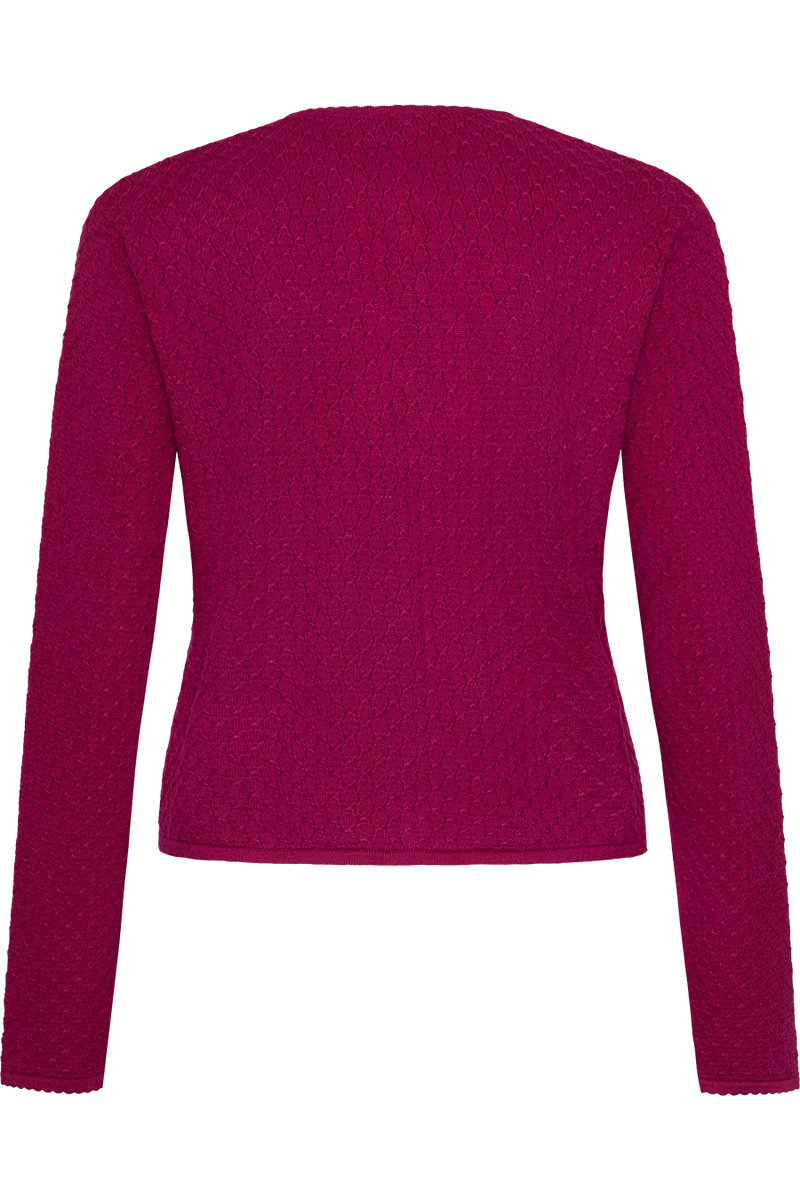 Dirndljacke traditionell mit Rundhalsausschnitt - beere