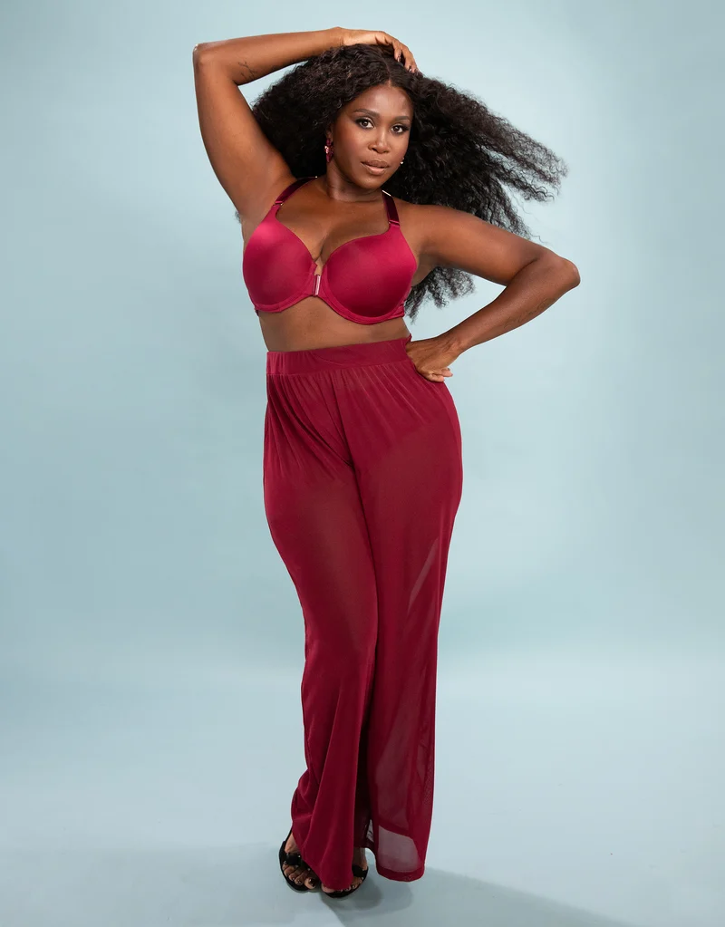Hose Sheer Transparent Bordeaux