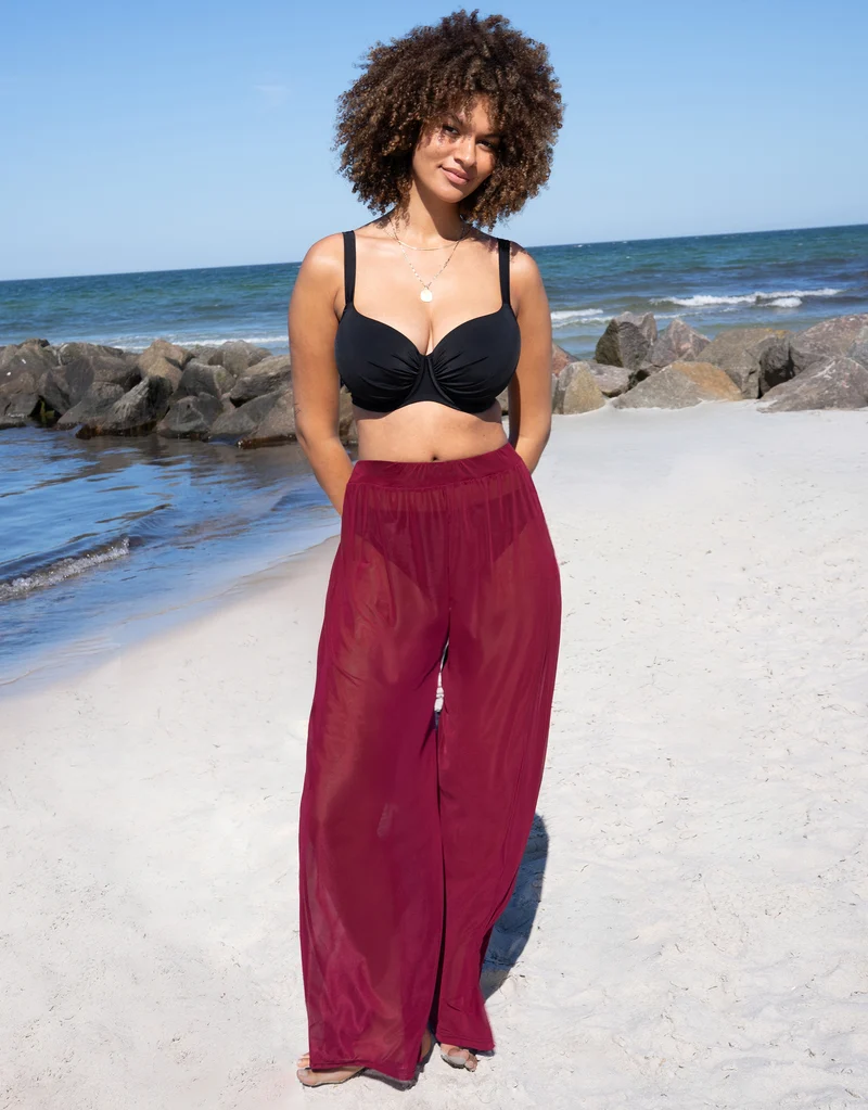 Hose Sheer Transparent Bordeaux