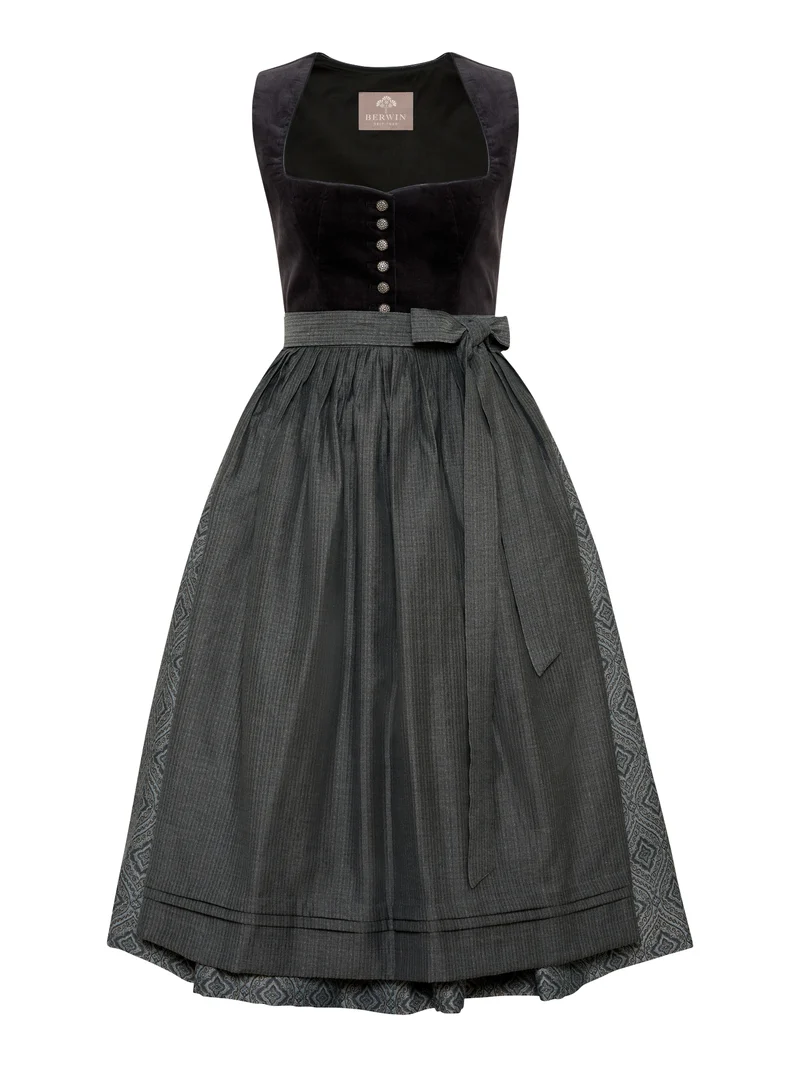 Dirndl mit Samt-Oberteil und Jacquardrock