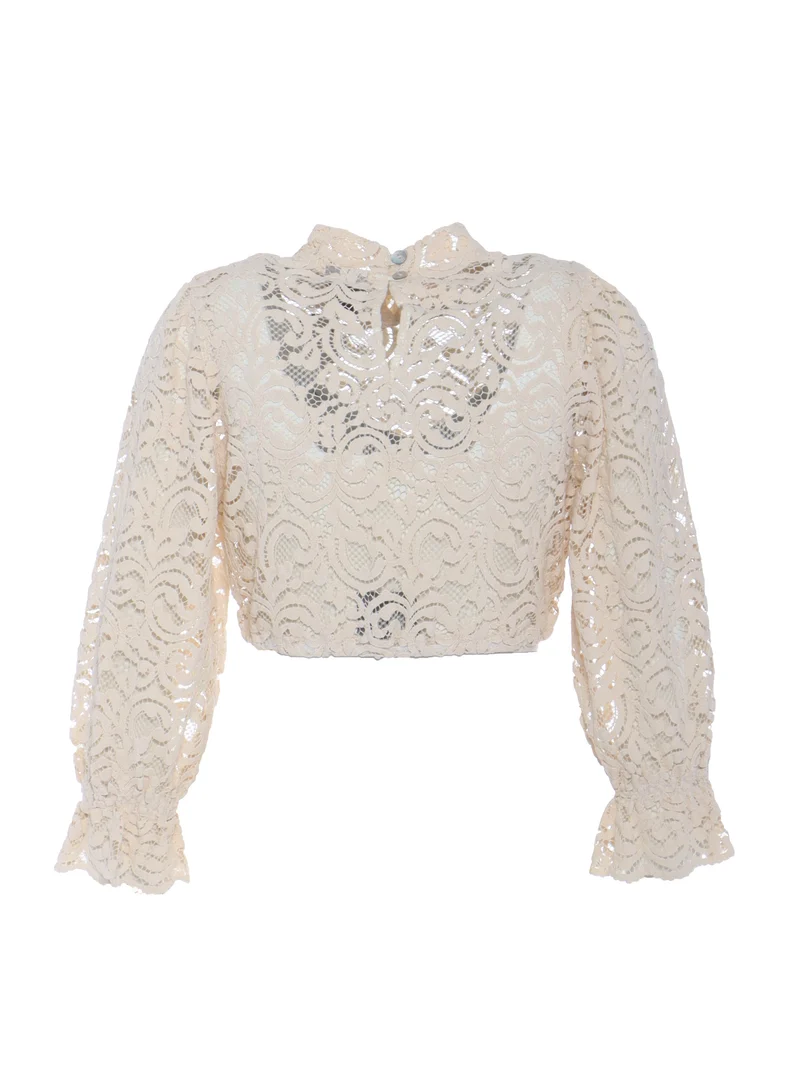 Dirndlbluse mit Stehkragen