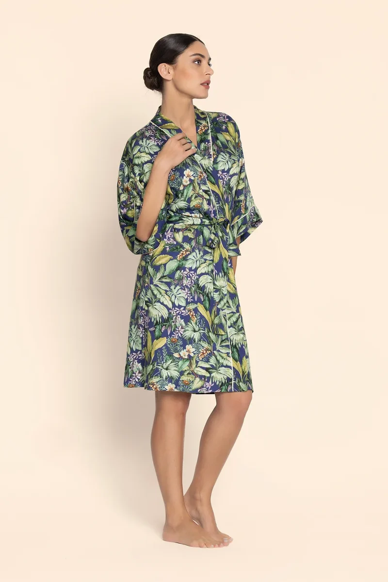 Lise Charmel – Bain De Nature Mittellanges Negligé-Kleid Vert Parme