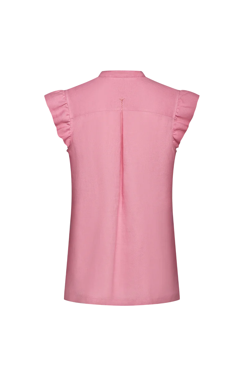 Leinenbluse mit Rüschenärmel