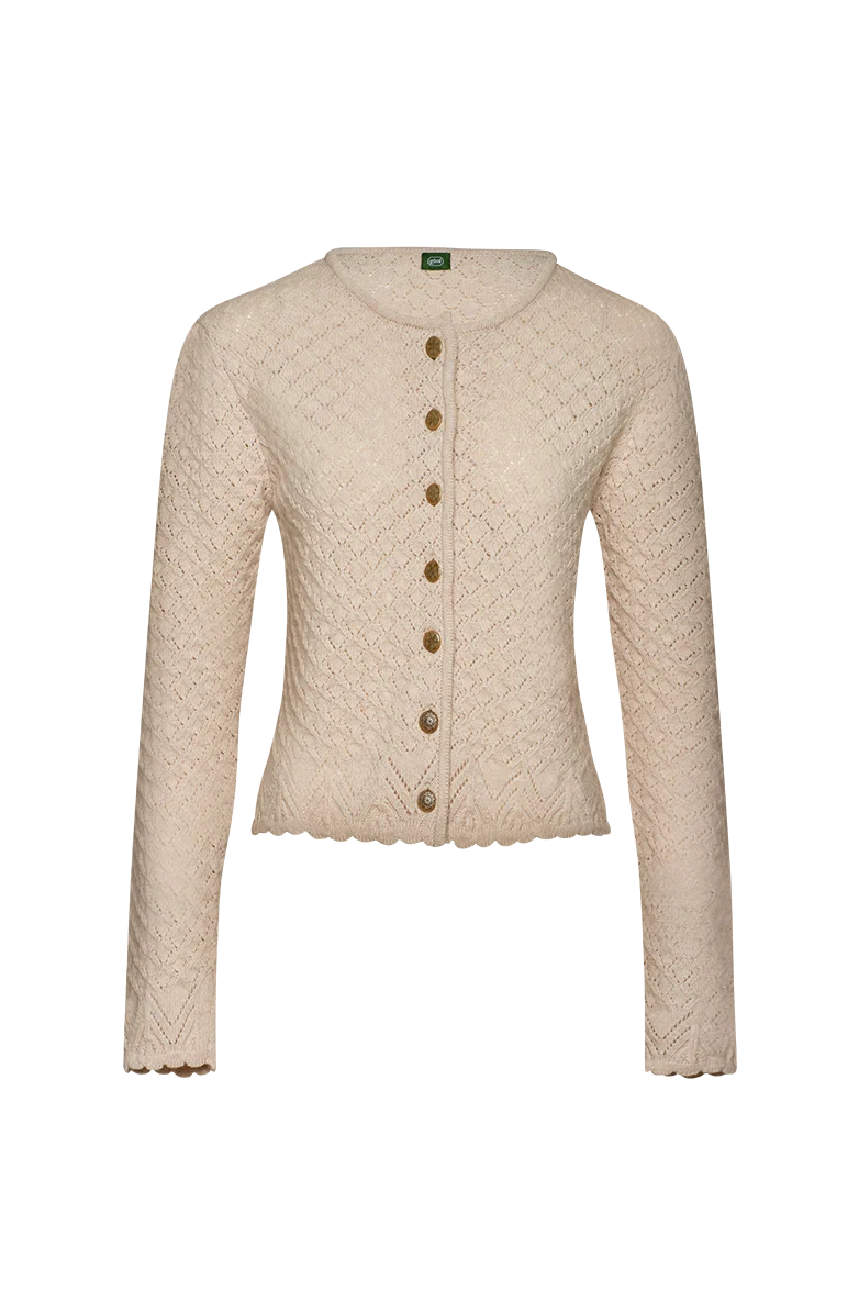 Strickjacke in Ajourmuster