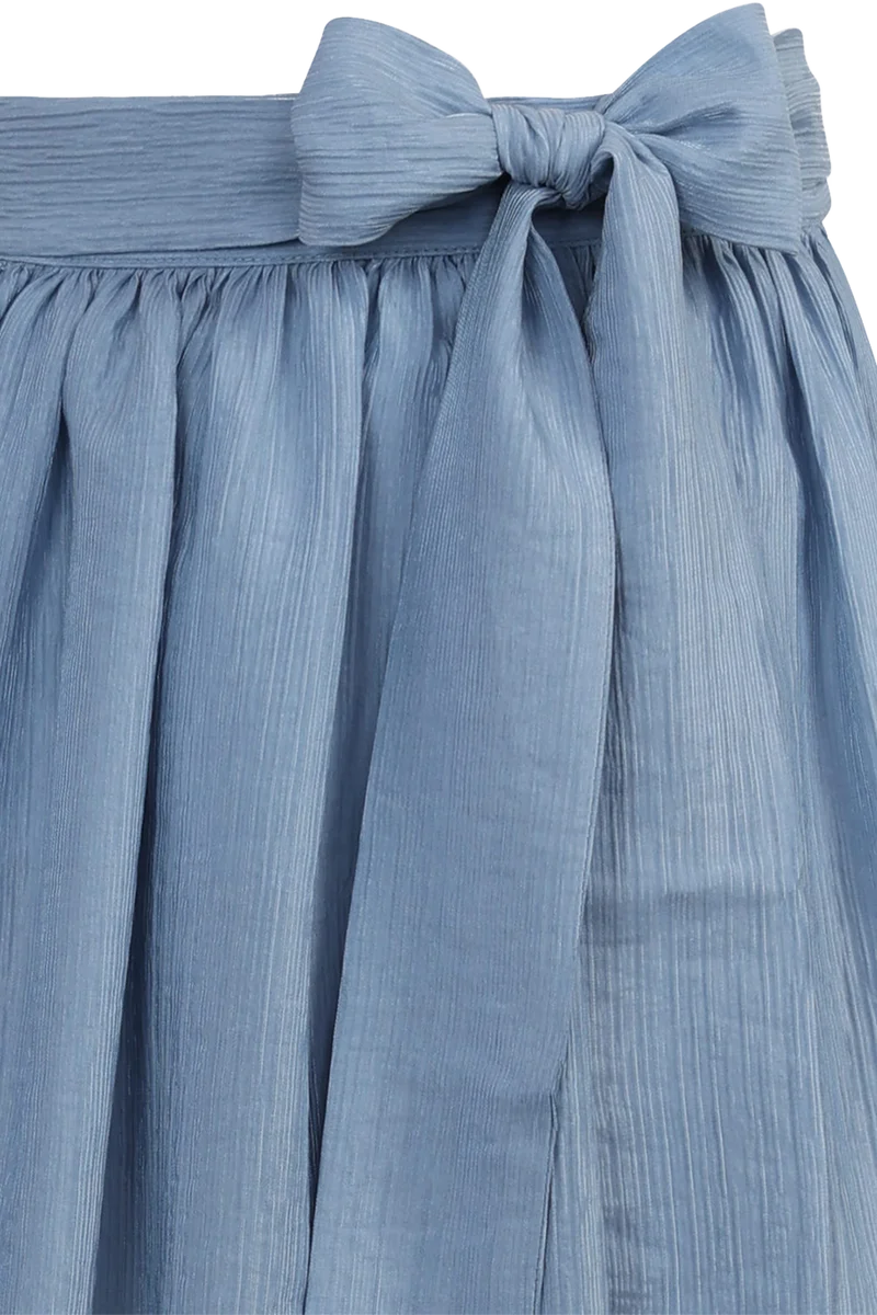 Dirndlschürze Midi 75 cm in Crinkle-Optik - himmelblau