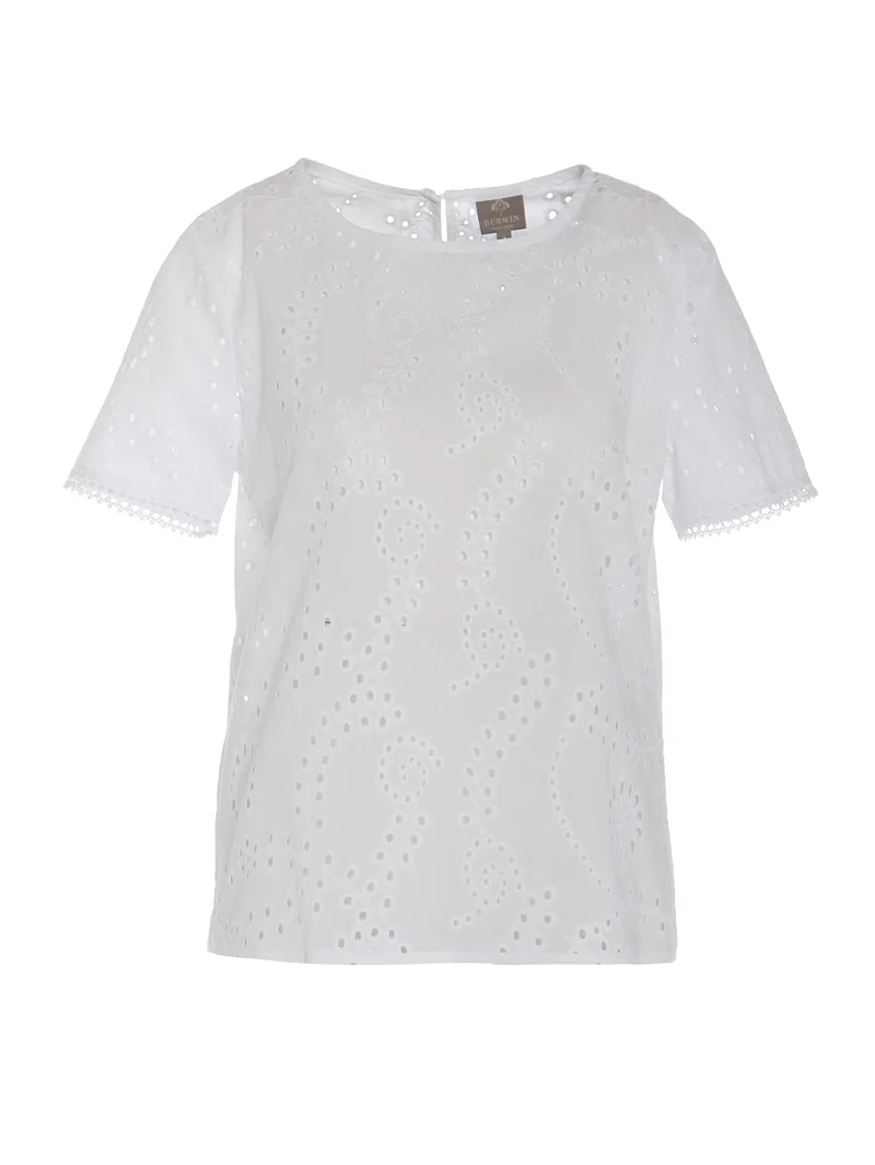 Bluse aus Lochstickerei