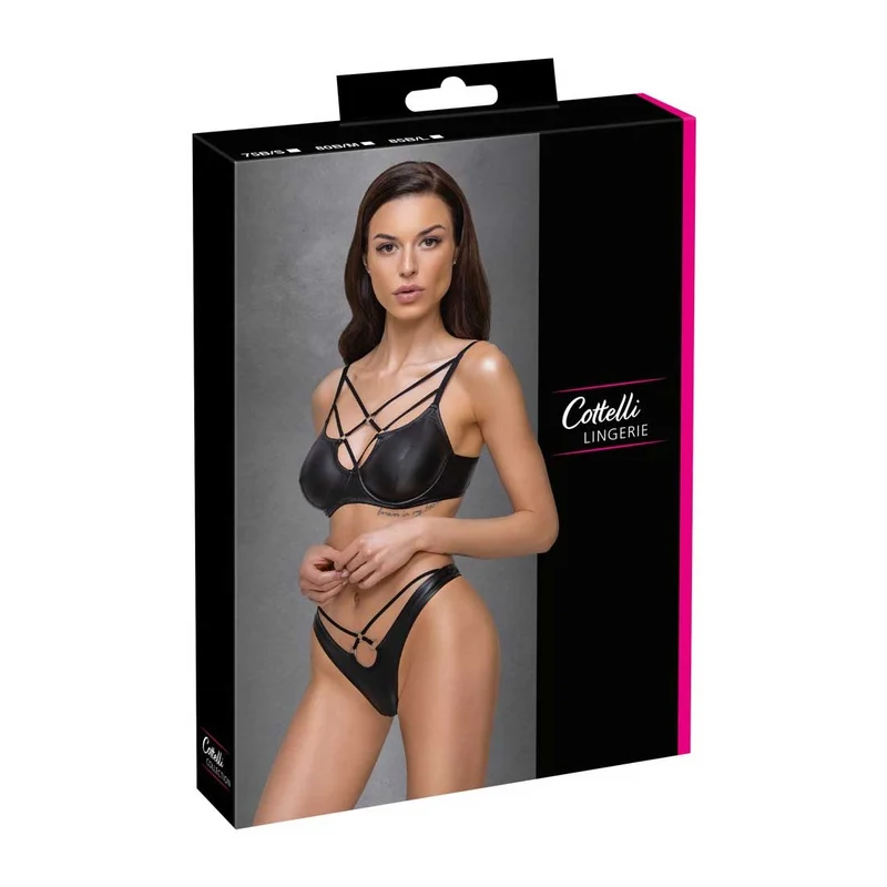 BH Set Damen Mattlook - Schwarz mit Riostring "Talisha"