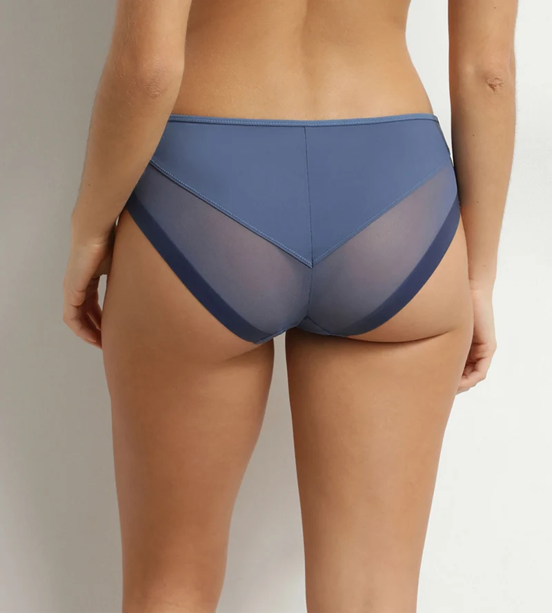 Halbtransparenter Damen-Slip aus blauer Mikrofaser Dim Generous