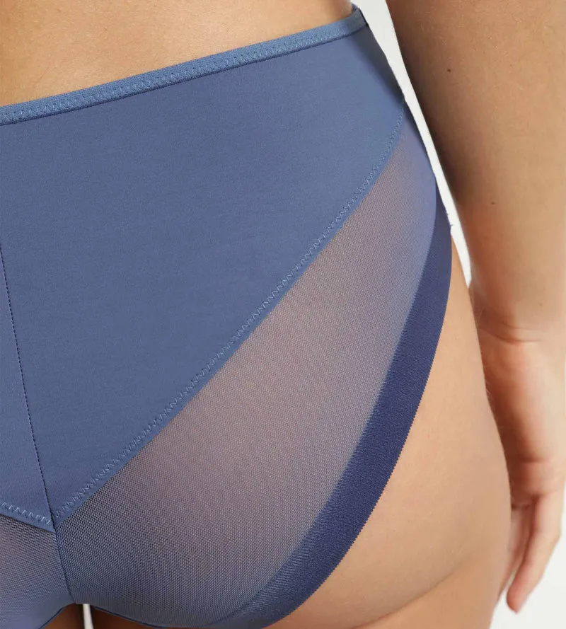 Halbtransparenter Damen-Slip aus blauer Mikrofaser Dim Generous