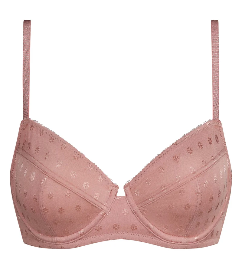 Vollschalen-BH aus Mikrofaser in Rosa mit Blumenmuster Cosy Time
