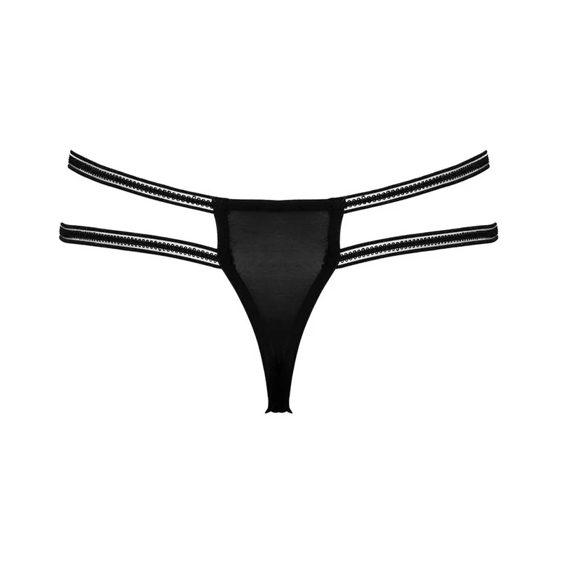 Edler Damen String ouvert S-L zarte Eyelash-Spitze mit Strass "Irina"