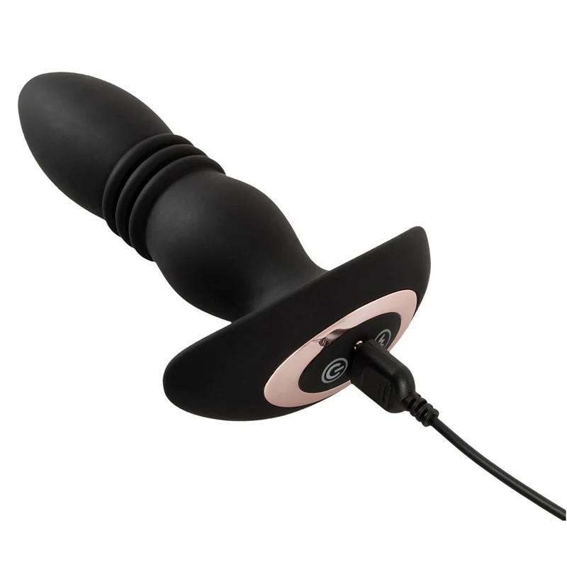 Vibro-Analplug mit kräftiger Stoßfunktion und Fernbedienung - 14,4 cm