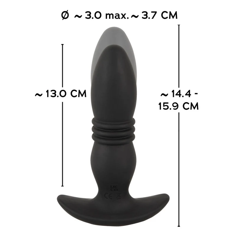 Vibro-Analplug mit kräftiger Stoßfunktion und Fernbedienung - 14,4 cm