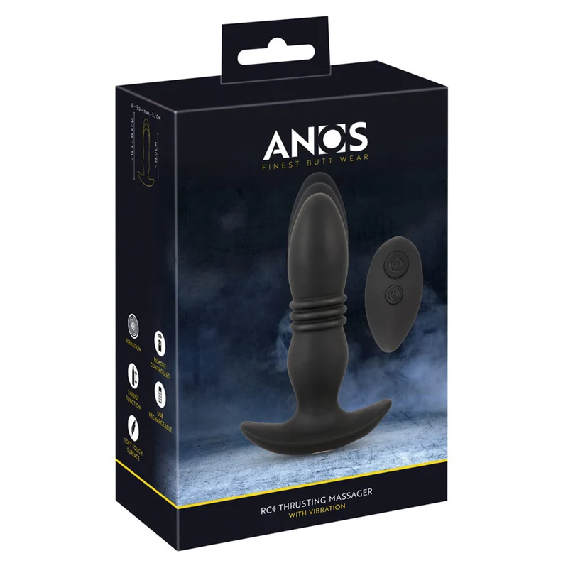 Vibro-Analplug mit kräftiger Stoßfunktion und Fernbedienung - 14,4 cm