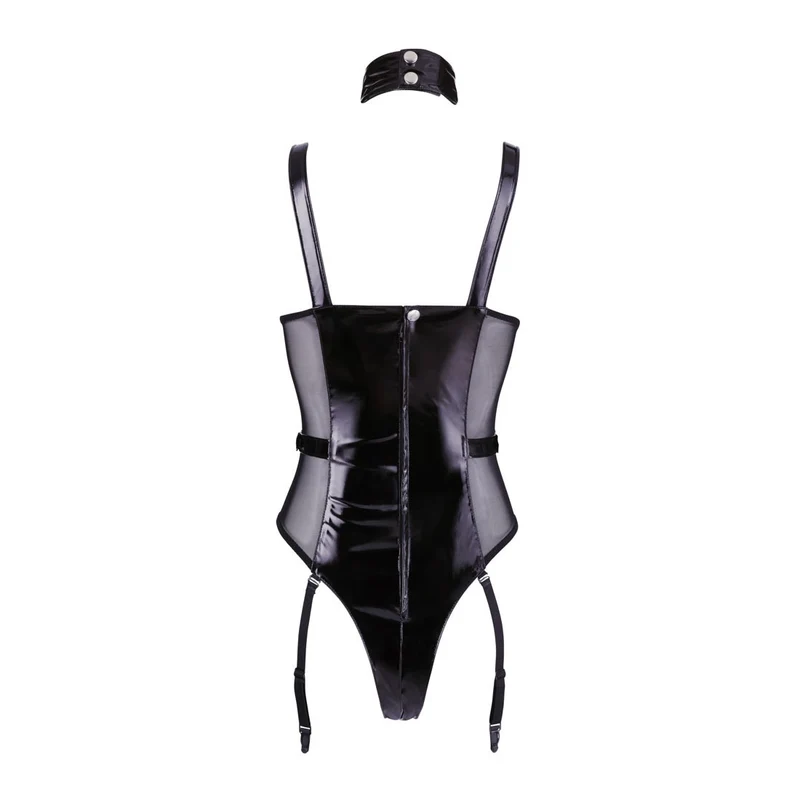 Dessous Body Damen Gr. S - Lack, Sexy Strapse Halsband Verführerisch