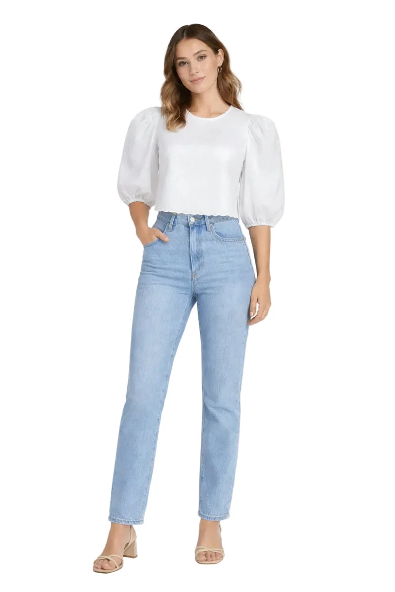 Bluse bestickt mit Saumbordüre