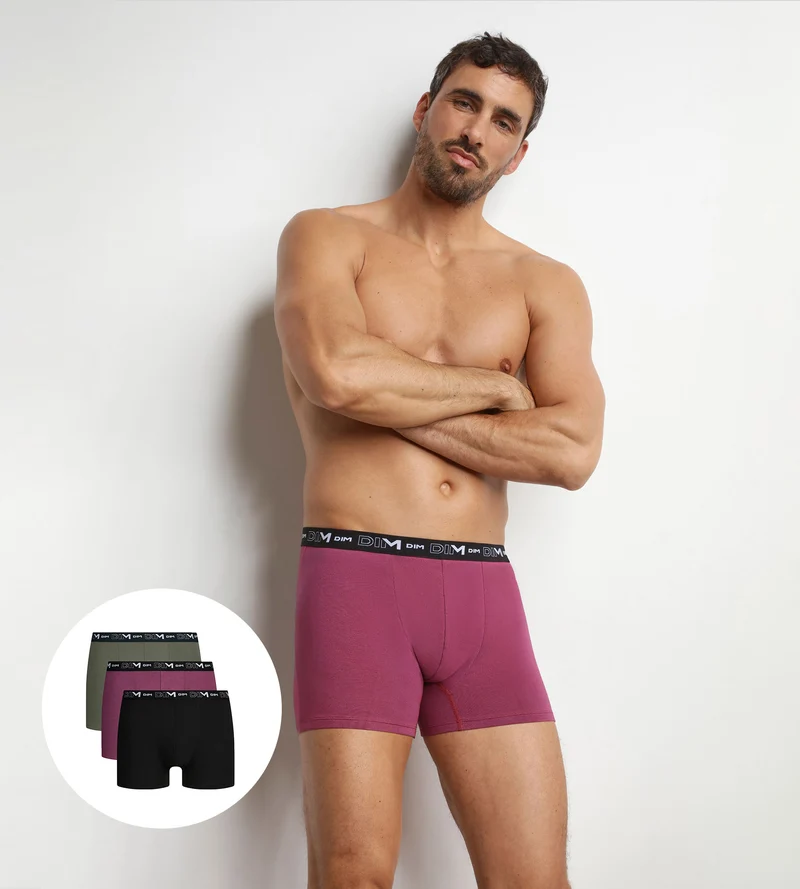 3er-Pack Boxershorts für Herren Mauve Eclipse Dim Coton Stretch