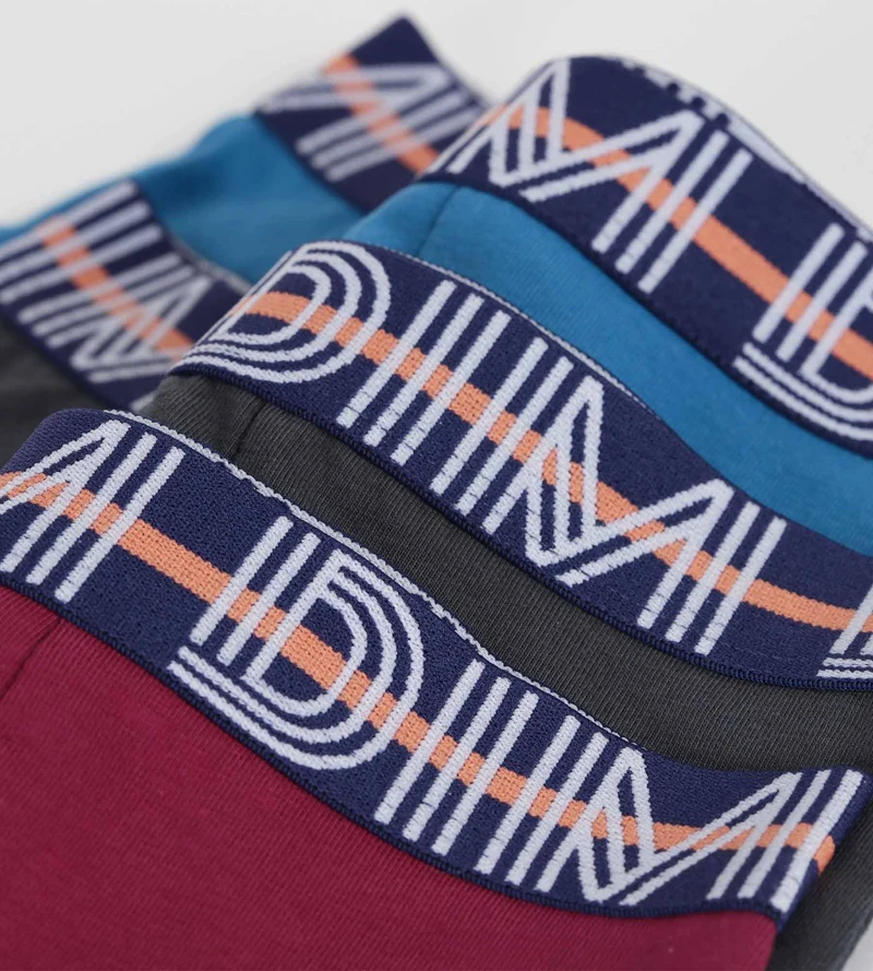 3er-Pack Boxershorts für Jungen Bordeaux Blau Ebenholz Coton Stretch Kids